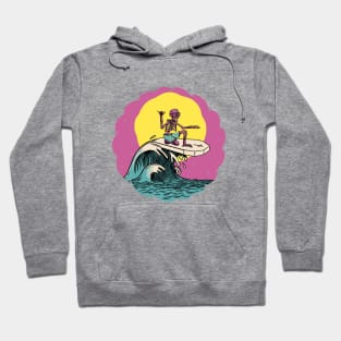 Skeleton Surfer Summer Vibes Beach Lifestyle Hoodie